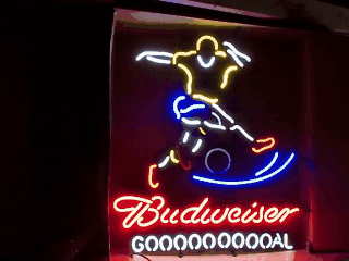 Budweiser Beer Soccer Sequencing Neon Sign  My Beer Sign Collection &#8211; Not for sale but can be bought&#8230; budweiserlatinosoccersequencing
