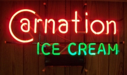Carnation Ice Cream Neon Bar Fountain Sign Light  My Beer Sign Collection &#8211; Not for sale but can be bought&#8230; carnationicecream