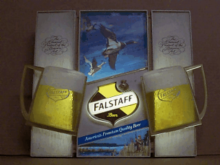 Falstaff Toasting Beer Mugs Light Display  My Beer Sign Collection &#8211; Not for sale but can be bought&#8230; falstafftoastingmugsshort