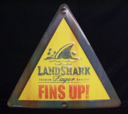 Landshark Lager Fins Up Tin Sign