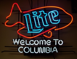 Lite Beer Columbia Airport Neon Sign beer sign collection My Beer Sign Collection 2 &#8211; Not for sale but can be bought&#8230; litewelcometocolumbia
