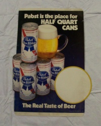 Pabst Blue Ribbon Beer Cardboard Sign