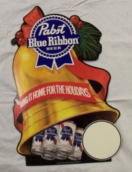 Pabst Blue Ribbon Beer Holiday Cardboard Sign