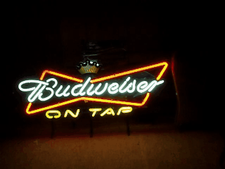 budweiser beer led neon sign  My Beer Sign Collection &#8211; Not for sale but can be bought&#8230; budweiserontapledglass