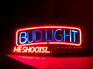 Bud Light Beer Sequencing Neon Sign  My Beer Sign Collection &#8211; Not for sale but can be bought&#8230; budlightheshootshescoresflashing