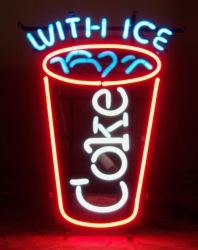 Coca Cola Fountain Neon Sign  My Beer Sign Collection &#8211; Not for sale but can be bought&#8230; cokewithicecup