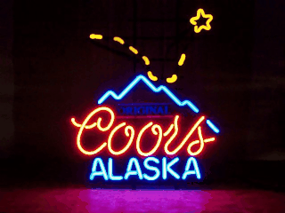 Coors Beer Alaska Sequencing Neon Sign  My Beer Sign Collection &#8211; Not for sale but can be bought&#8230; coorsalaskaflashing