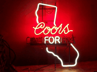 Coors For California Beer Neon Sign  My Beer Sign Collection &#8211; Not for sale but can be bought&#8230; coorsforcalifornia