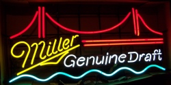 Miller Genuine Draft Beer Bridge Neon Sign