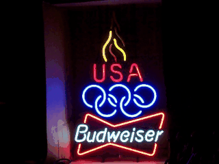 Budweiser Beer Olympic Neon Sign  My Beer Sign Collection &#8211; Not for sale but can be bought&#8230; budweiserolympictorch2000