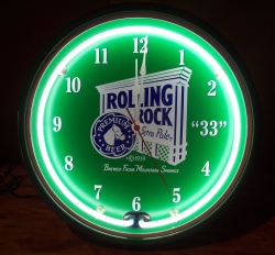 beer sign collection My Beer Sign Collection 3 &#8211; Not for sale but can be bought&#8230; rollingrockneonclock1991
