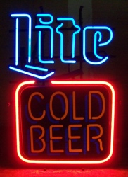 lite cold beer neon sign