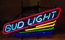 bud light beer neon sign  My Beer Sign Collection &#8211; Not for sale but can be bought&#8230; budlightrainbow1995