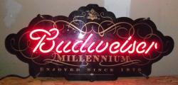 budweiser beer millennium neon sign