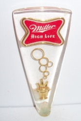 unique MILLER HIGH LIFE gold Beer Tap Handle marker TAPPER bottle LITE up cycle 