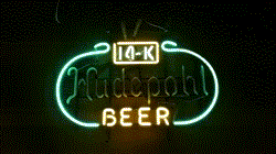 Hudepohl 14K Beer Neon Sign beer sign collection My Beer Sign Collection 2 &#8211; Not for sale but can be bought&#8230; hudepohl14kbeer