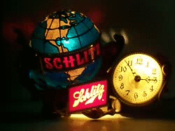 Schlitz Beer Rotating Globe Lighted Clock beer sign collection My Beer Sign Collection 3 &#8211; Not for sale but can be bought&#8230; schlitzrotatingglobeclocklight