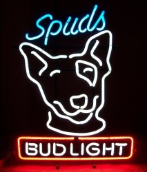 Bud Light Beer Spuds Mackenzie Neon Sign  My Beer Sign Collection &#8211; Not for sale but can be bought&#8230; budlightspuds1988