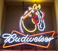 Budweiser Beer Clydesdale Neon Sign  My Beer Sign Collection &#8211; Not for sale but can be bought&#8230; budweiserclydesdale e1591315879130