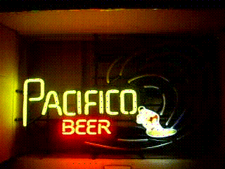 Pacifico Beer Surfer Neon Sign beer sign collection My Beer Sign Collection 3 &#8211; Not for sale but can be bought&#8230; pacificobeersurfermotion