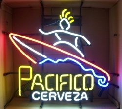Pacifico Cerveza Surfer Dude Neon Sign beer sign collection My Beer Sign Collection 3 &#8211; Not for sale but can be bought&#8230; pacificocervezasurferdude