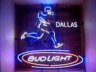 Bud Light Beer Dallas Sequencing Neon Sign  My Beer Sign Collection &#8211; Not for sale but can be bought&#8230; budlightdallasrunning