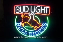 Bud Light Beer Bull Riders Neon Sign  My Beer Sign Collection &#8211; Not for sale but can be bought&#8230; budlighttbullriders e1591653296695