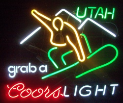 Coors Light Beer Utah Snowboarder Neon Sign  My Beer Sign Collection &#8211; Not for sale but can be bought&#8230; coorslightutahsnowboarder
