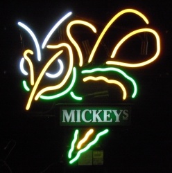 Mickeys Malt Liquor Neon Sign beer sign collection My Beer Sign Collection 2 &#8211; Not for sale but can be bought&#8230; mickeyshornetpanel
