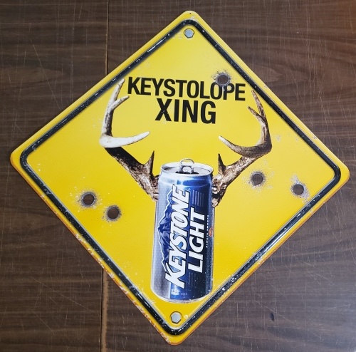 Keystone Light Beer Hunting Tin Sign