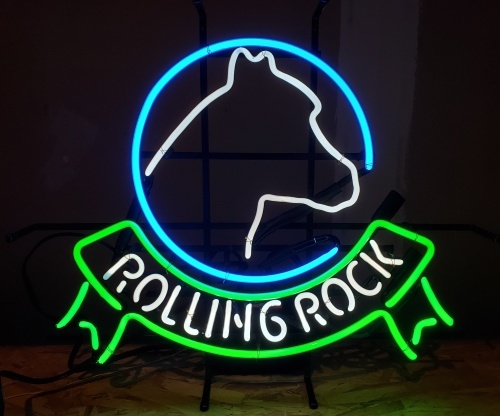 24"x20"Rolling Rock Jersey Rocks Neon Light Sign Beer Bar Pub Wall Hanging Gift 