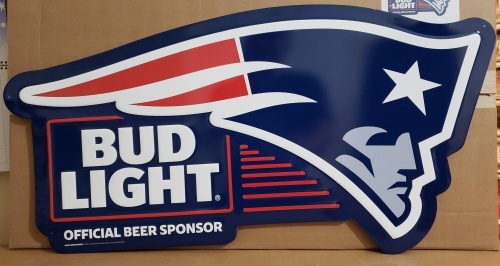 Bud Light Beer NFL New England Patriots Tin Sign