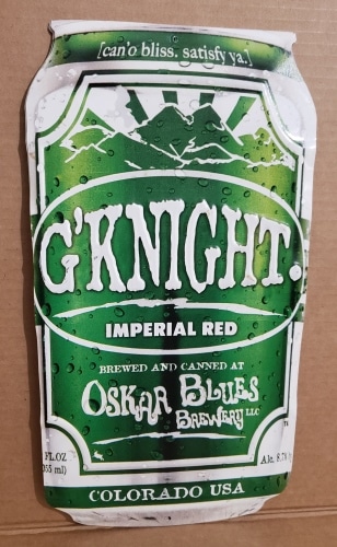 Oskar Blues GKnight Imperial Red Tin Sign