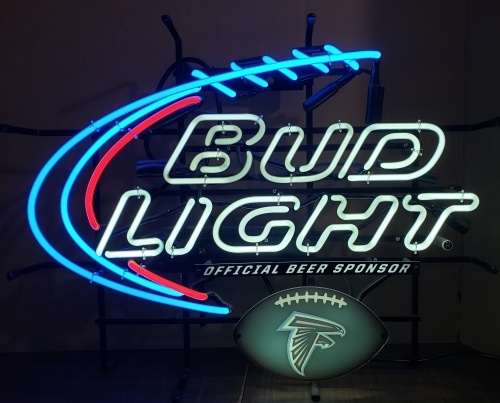 Bud Light Beer NFL Atlanta Falcons Neon Sign