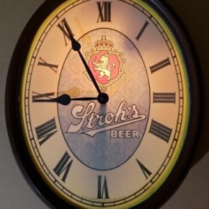 Strohs Beer Lighted Clock