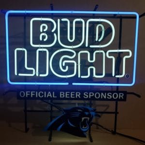 Bud Light Beer NFL Panthers Neon Sign