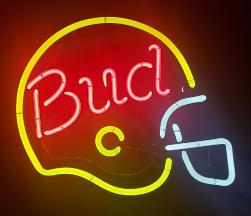 Budweiser Beer Helmet Neon Sign