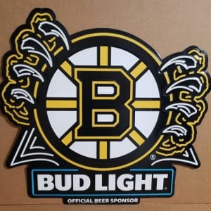 Bud Light Beer Boston Bruins Tin Sign