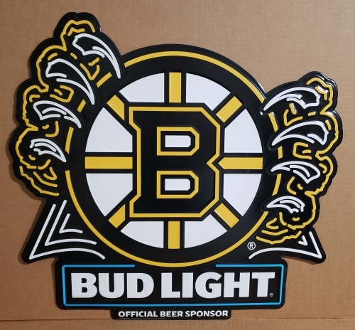 Bud Light Beer Boston Bruins Tin Sign