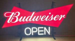Budweiser Beer Open LED Sign budweiser beer open led sign Budweiser Beer Open LED Sign budweisericonicopenled2019 300x166