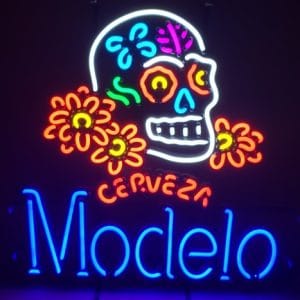 Modelo Cerveza Sugar Skull LED Sign