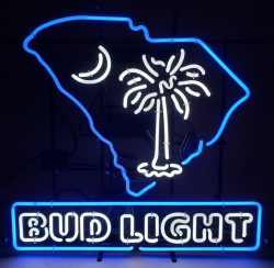 Bud Light Beer Palmetto Neon Sign  My Beer Sign Collection &#8211; Not for sale but can be bought&#8230; budlightpalmetto2018 e1648381249709