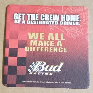 Budweiser Beer Racing Coaster