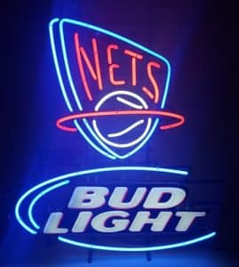 Bud Light Beer NBA Nets Neon Sign bud light beer nba nets neon sign Bud Light Beer NBA Nets Neon Sign budlightnewjerseynets 269x300