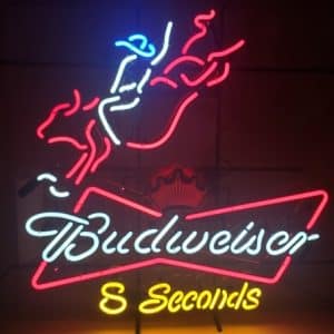 Budweiser Beer 8 Seconds Bull Rider Neon Sign