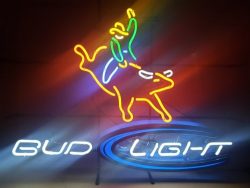 Bud Light Beer Bull Rider Neon Sign  My Beer Sign Collection &#8211; Not for sale but can be bought&#8230; budlightbullrider2007 e1666363782137