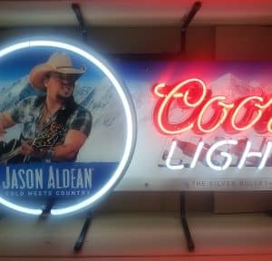Coors Light Beer Jason Aldean Neon Sign