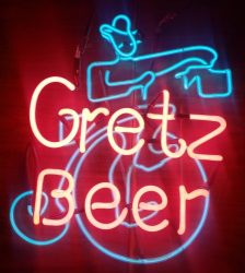 Gretz Beer High Wheel Bike Neon Sign beer sign collection My Beer Sign Collection 2 &#8211; Not for sale but can be bought&#8230; gretzbeerhighwheelbike1951 e1666363203557