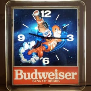 Budweiser Beer Bud Man Clock Light