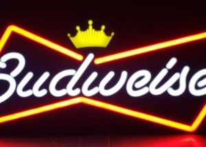 Budweiser Beer Crown Bowtie LED Sign